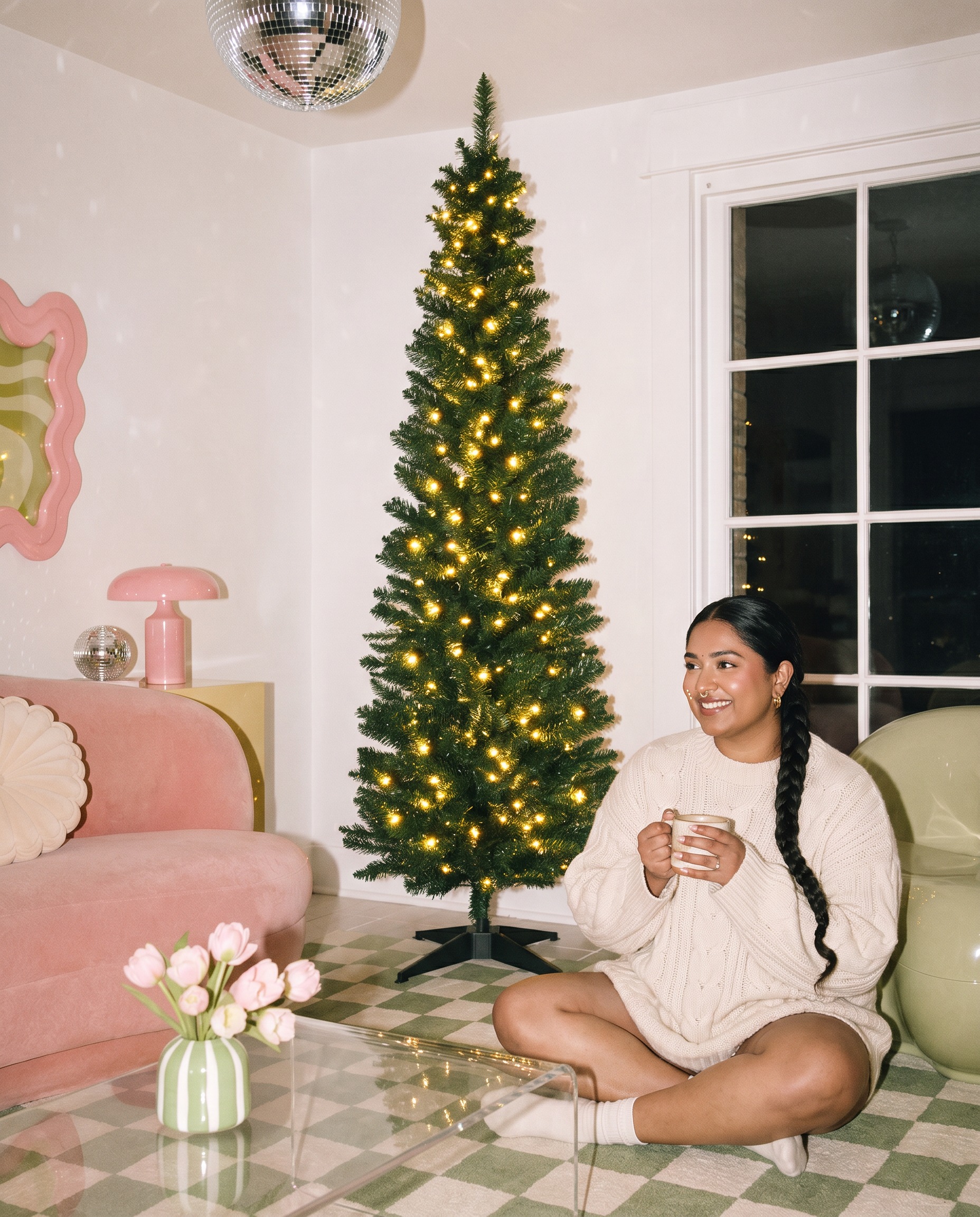 The Mimosa slim tree decorated in a reading corner